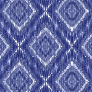 Indigo blue ikat modern rombus
