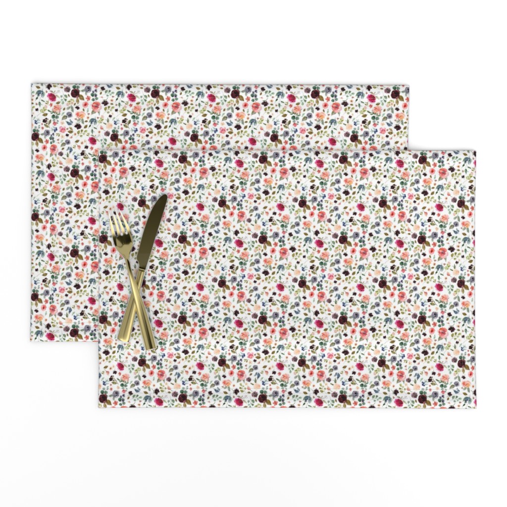 4" Charlotte Free Falling Florals - White