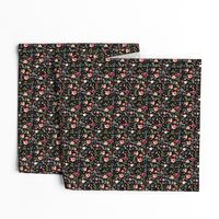 4" Charlotte Free Falling Florals - Black