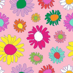 60's Daisy Crazy in Mod Pink