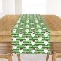 Jolly Santa w/ Christmas Candy – Kelly + Bright Green Stripes – Kids Xmas Fabric Ginger