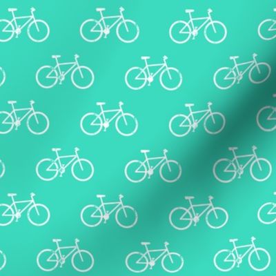 bicycle - bikes - white on dark mint
