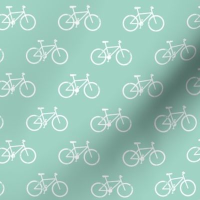 bicycle - bikes - white on dark aqua