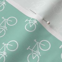 bicycle - bikes - white on dark aqua