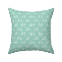 bicycle - bikes - white on dark aqua