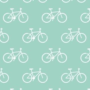 bicycle - bikes - white on dark aqua