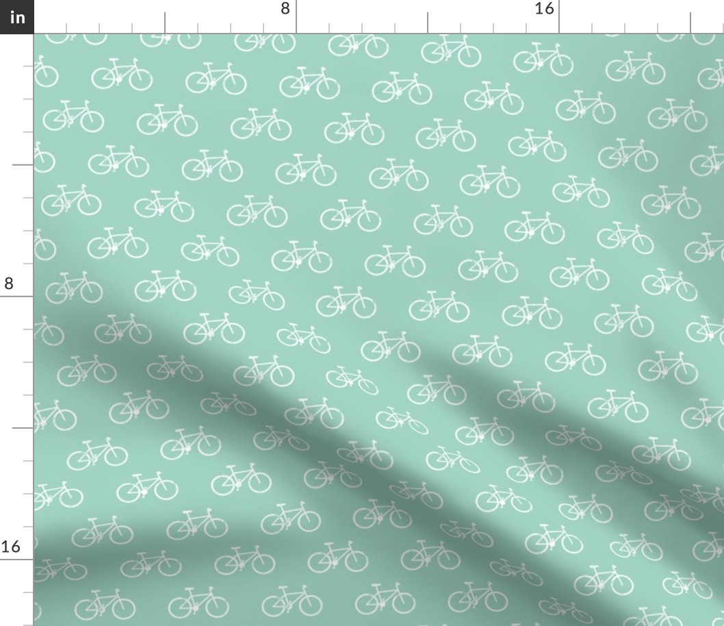 bicycle - bikes - white on dark aqua