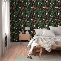 Botanical Vintage Floral Black