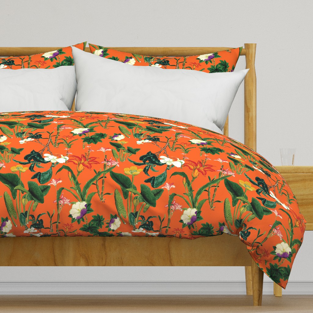 Vintage floral orange- Botanical Vintage Floral