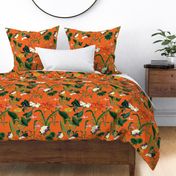 Vintage floral orange- Botanical Vintage Floral