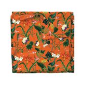 Vintage floral orange- Botanical Vintage Floral