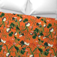 Vintage floral orange- Botanical Vintage Floral