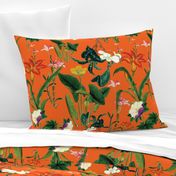 Vintage floral orange- Botanical Vintage Floral