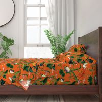 Vintage floral orange- Botanical Vintage Floral