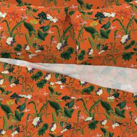 Vintage floral orange- Botanical Vintage Floral