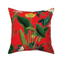 Botanical Vintage Floral Crimson