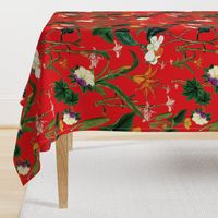 Botanical Vintage Floral Crimson