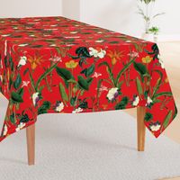 Botanical Vintage Floral Crimson