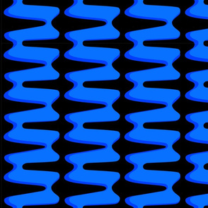 Groovy  double swirl 3D - blue