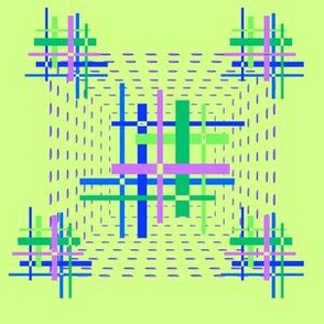 1960s optical hashtag squares on lime