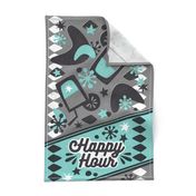 Happy Hour Tea Towel Gray