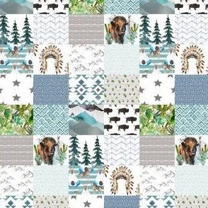 4" Boys Boho Buffalo Cheater Quilt