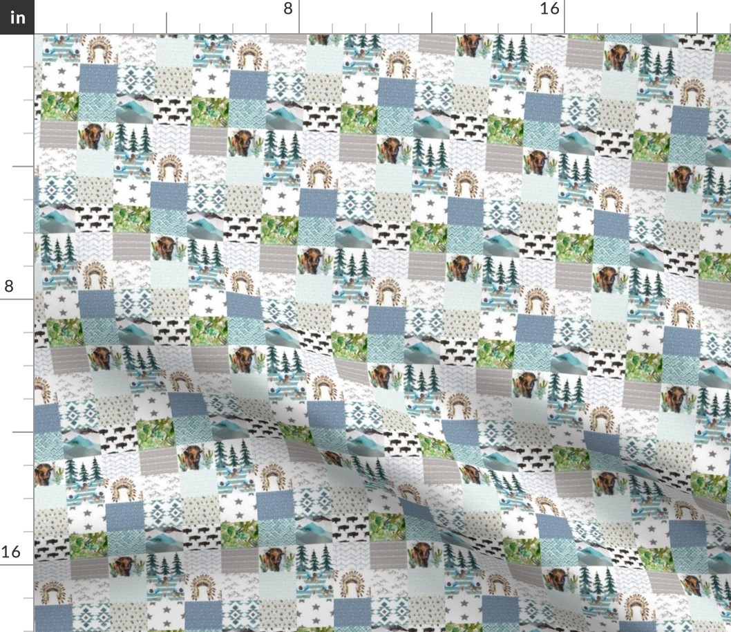 4" Boys Boho Buffalo Cheater Quilt