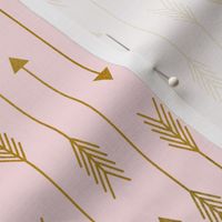 Skinny Arrows - Gold Arrows on Shell Pink, Ginger Lous