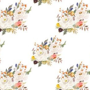 4" Sienna Florals - White