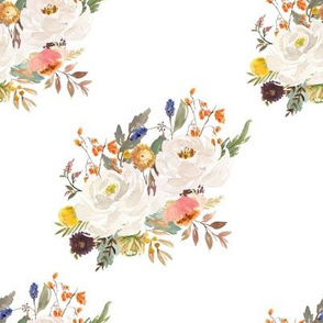 8" Sienna Florals - White