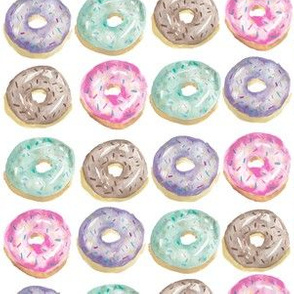 Watercolor Pastel Donuts