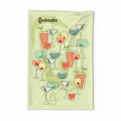 Retro Bar Cocktail Tea Towel 