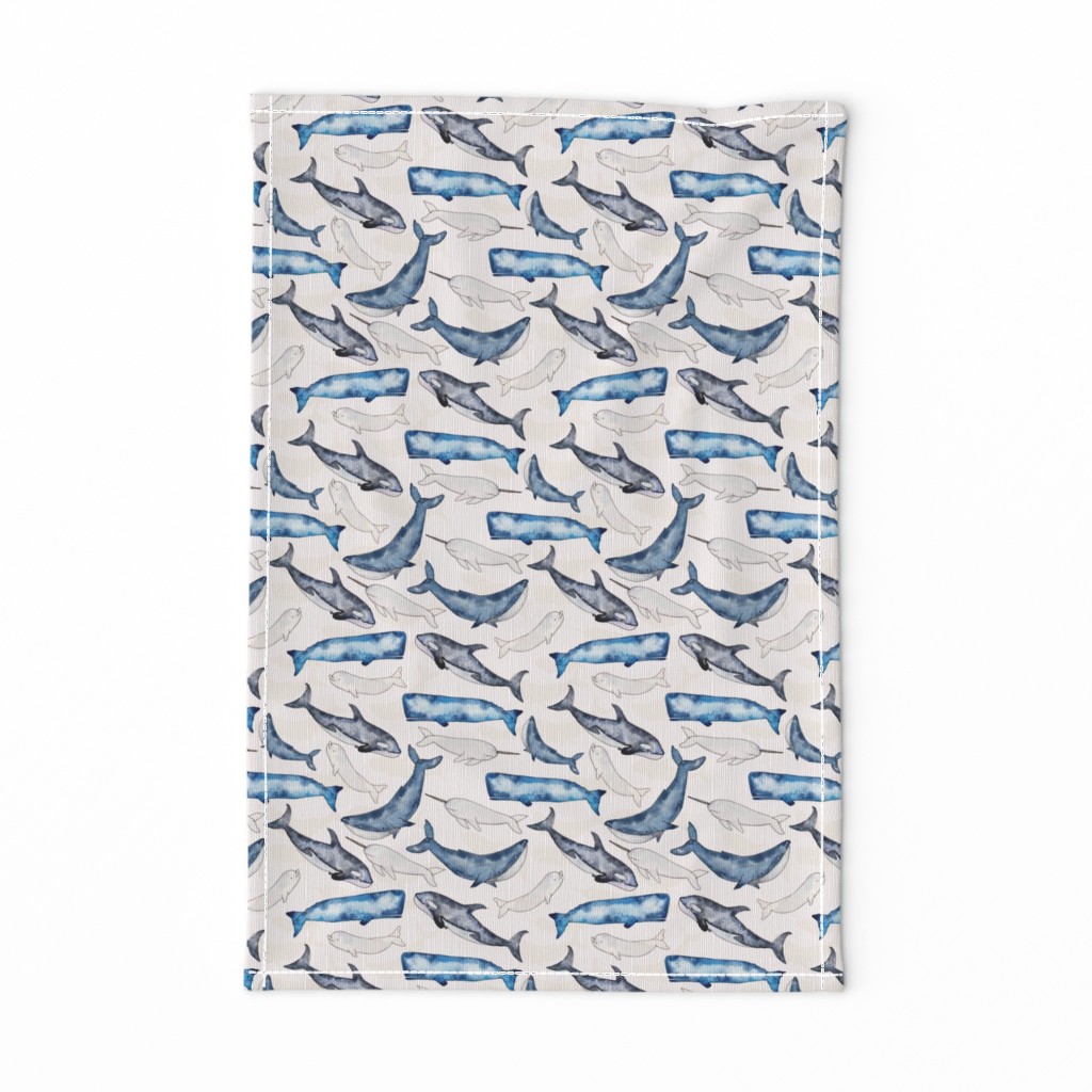 Watercolor Whale Pattern