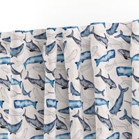 Watercolor Whale Pattern