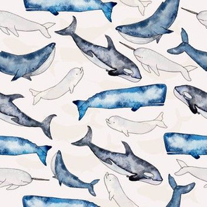 Watercolor Whale Pattern