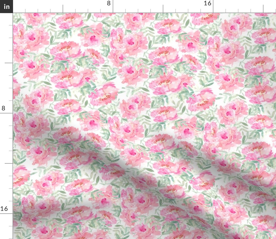 Watercolor Peony Pattern