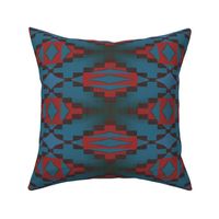 Native American Cherokee Blanket Navy Red