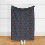 Native American Cherokee Blanket Navy Red