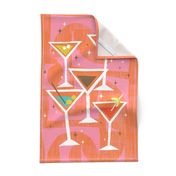 Retro Drinks Tea Towel M+M Tangerine by Friztin