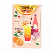 Tequila Sunrise Cocktail recipe tea towel