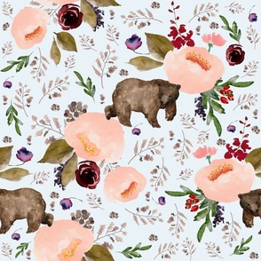 21" Floral Trail Bear - Ice