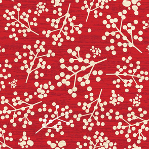 Farmhouse Twigs - Papyrus On Flame Scarlet