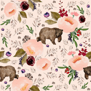 21" Floral Trail Bear - Sorbet