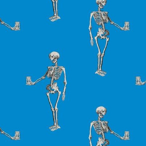 Skeleton on Bright Blue