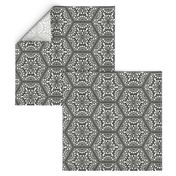 Polygon Tile Pattern, Black on Cream