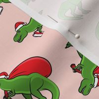 Christmas Trex - toss on pink