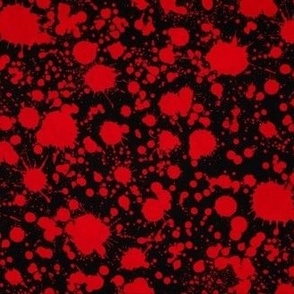 Blood Splatter red on black