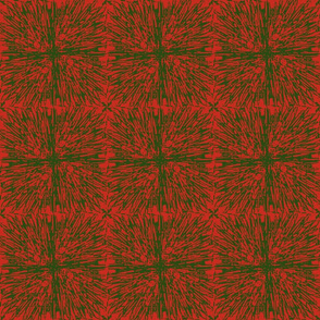 Christmas tablecloth green on red