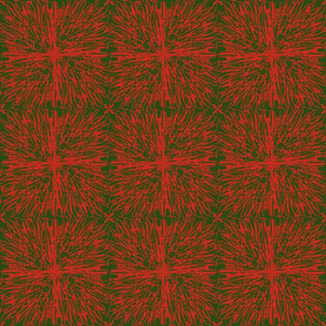 Christmas tablecloth red on green