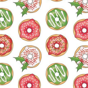 Christmas Donuts Red and Green - 2 inch